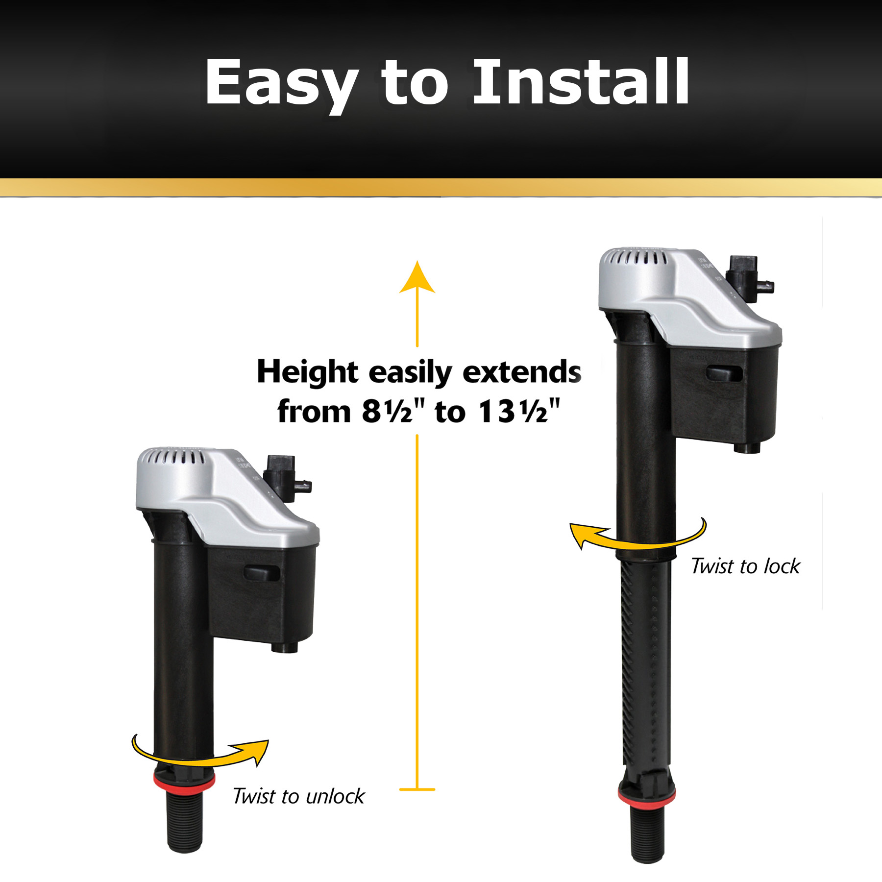 fill valve is easy to install