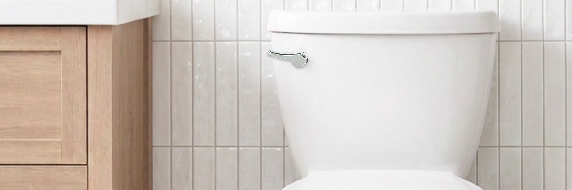 chrome toilet flush handle