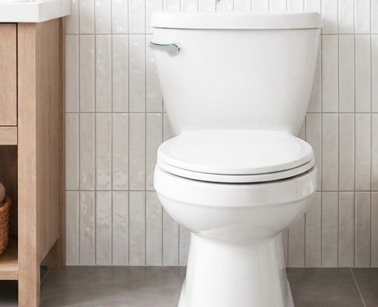 chrome toilet flush handle