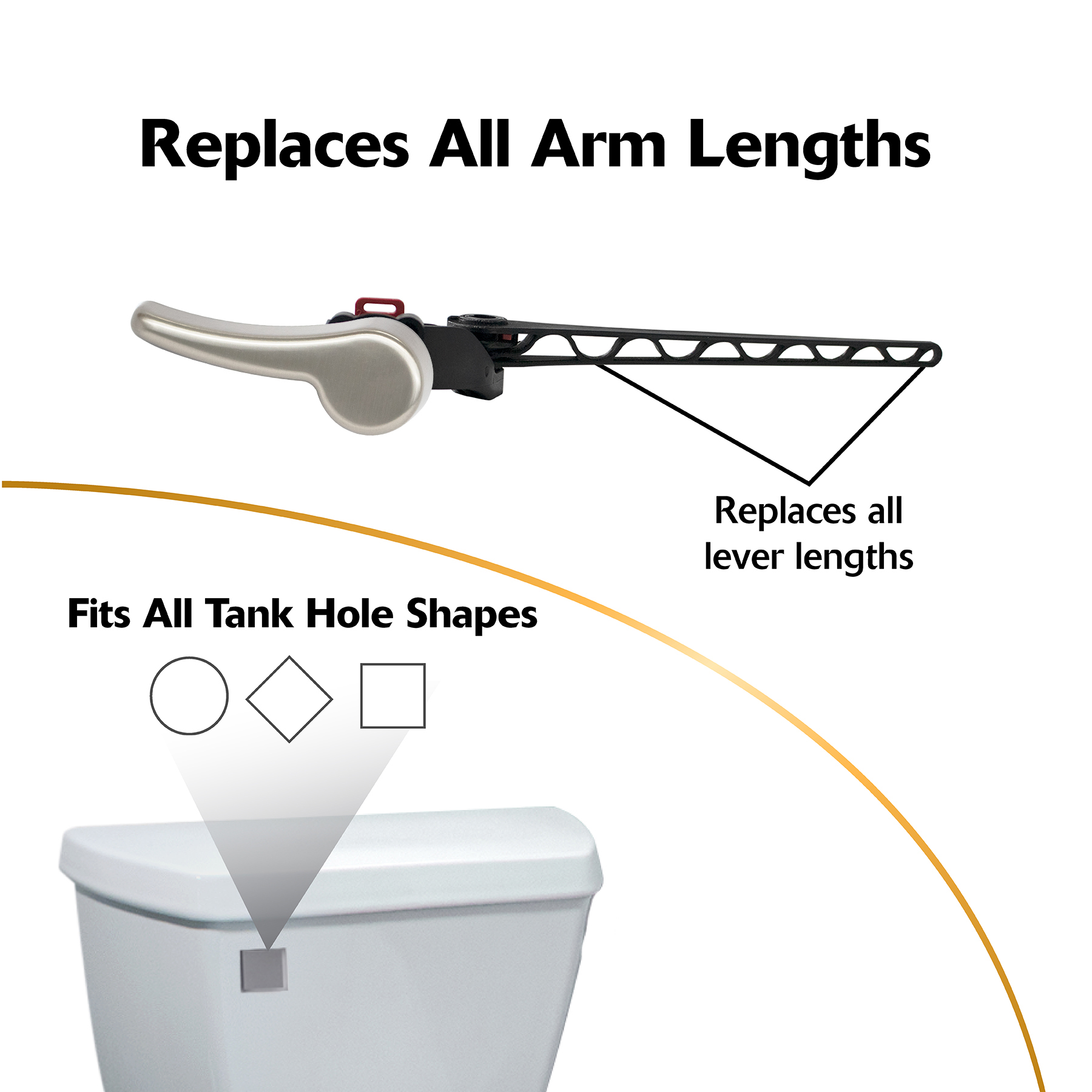 brushed nickel toilet handle replaces all arm lengths