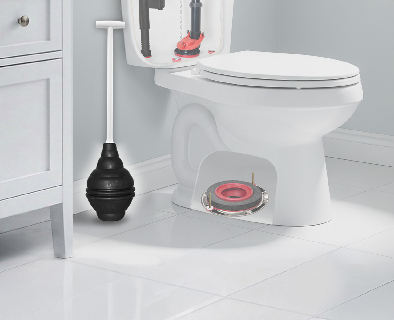 this image shows what a toilet plunger looks like