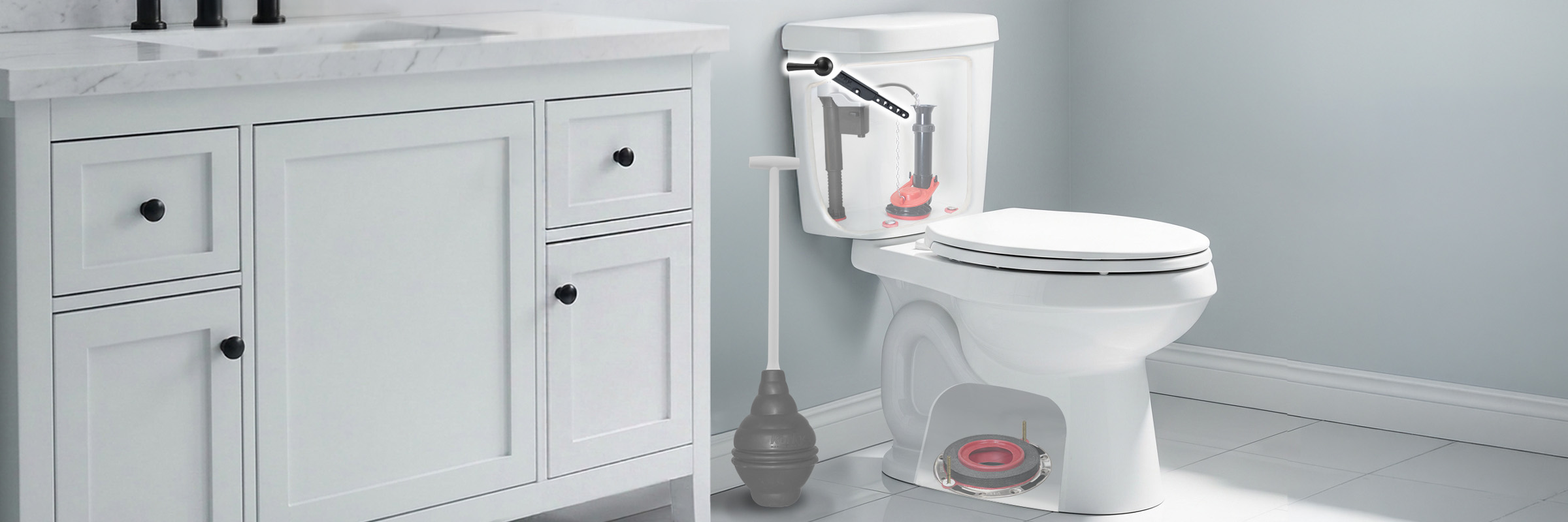 this image shows what a tank lever looks like inside a toilet tank