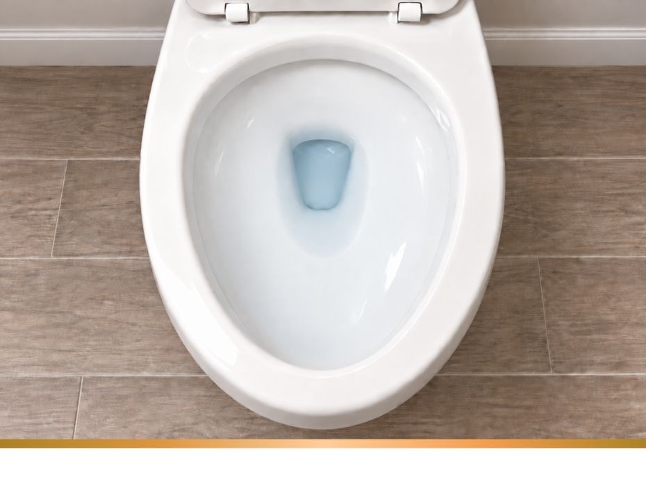 toilet bowl with low water level