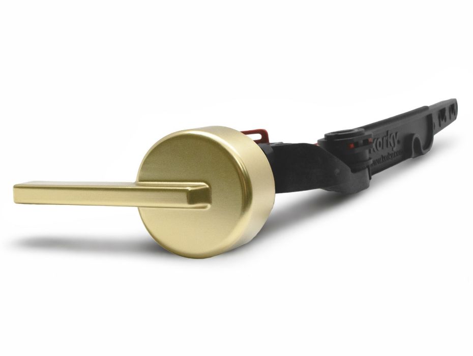 brushed gold toilet handle